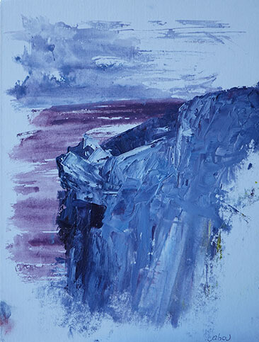 FALAISE  huile sur papier toilé, marouflé sur bois  24 x 30