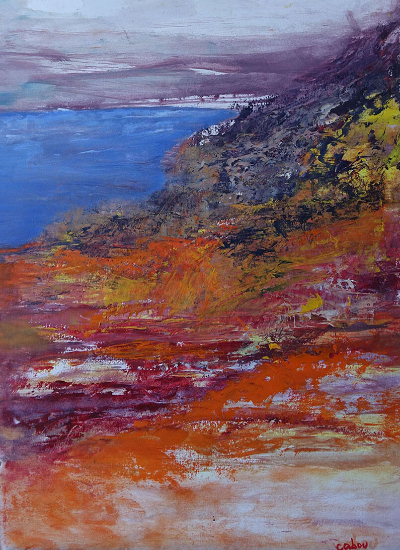 Finistère  2   huile sur papier, marouflé bois   60 x 50