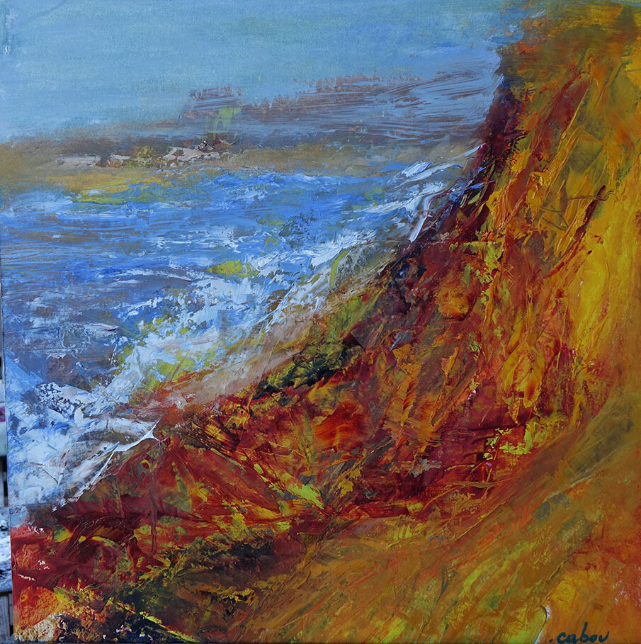 South   huile sur papier, marouflé sur bois   50 x 50