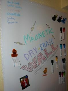 Make a DIY Whiteboard Wall Using Dry Erase Paint.  Dry erase paint wall, Whiteboard  wall, Dry erase paint
