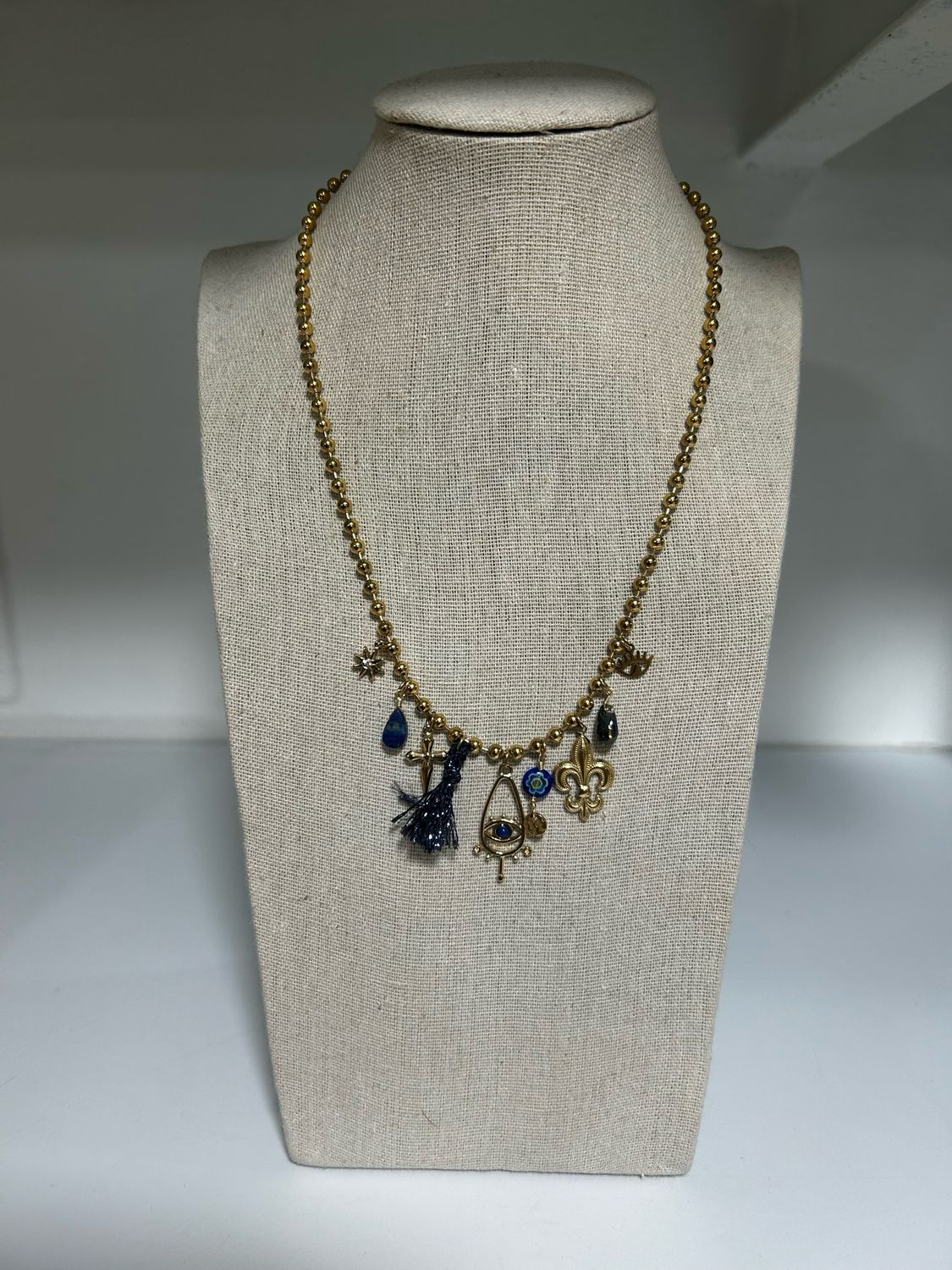 Collar acero Salem azul