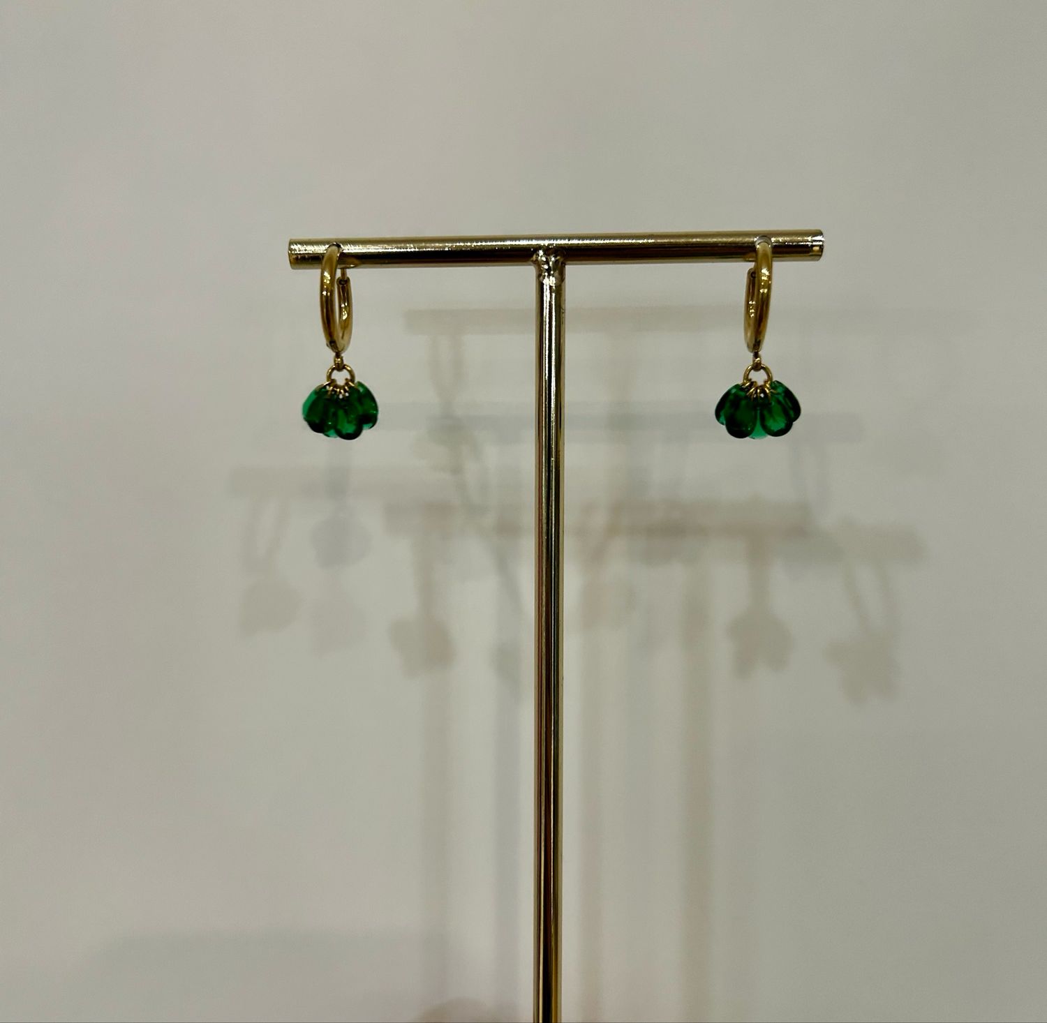 Pendientes acero Eugenia verde