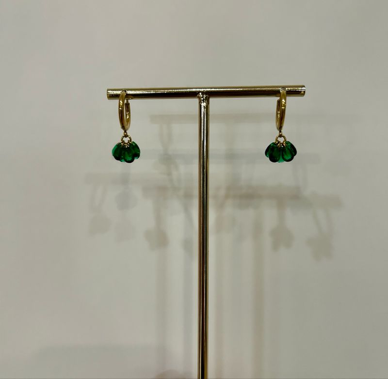 Pendientes acero Eugenia verde