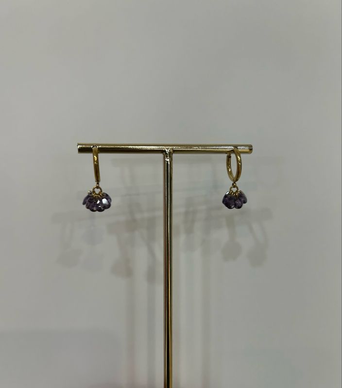 Pendientes acero Eugenia lavanda