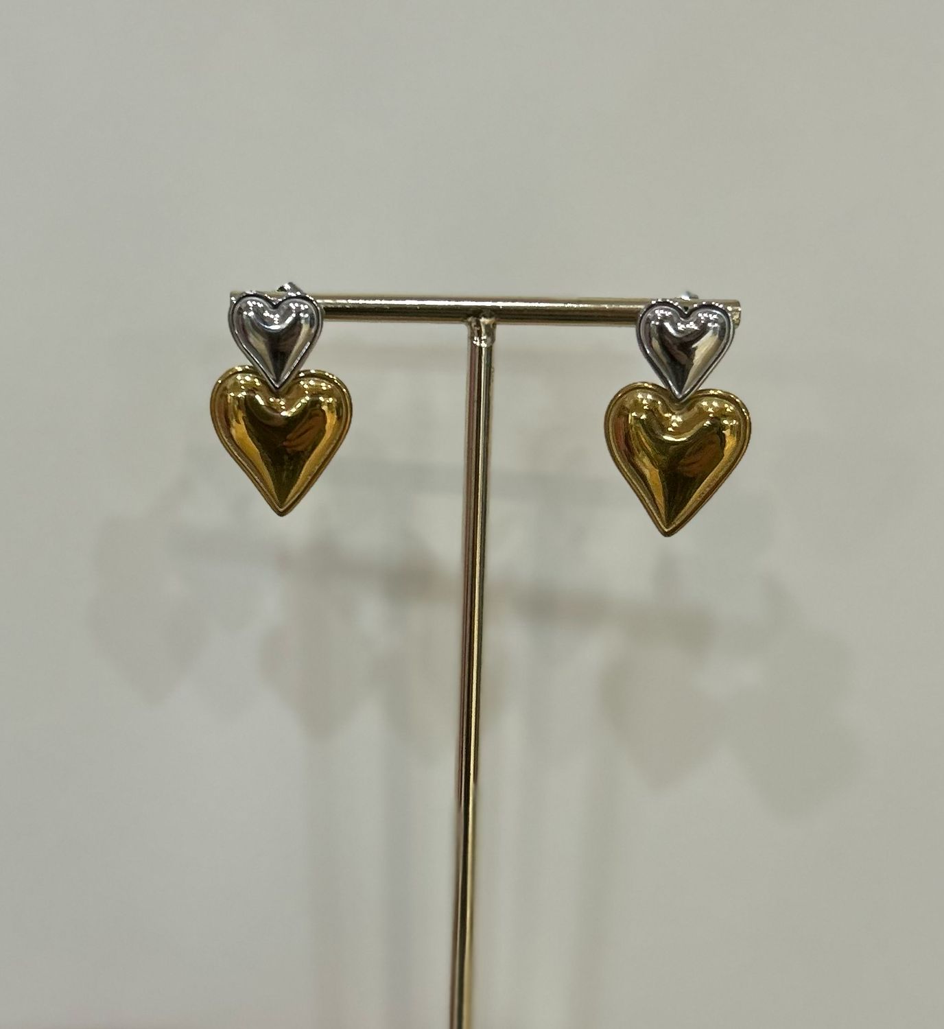 Pendientes acero Sara dorado
