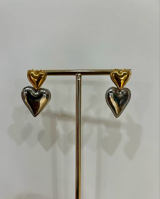 Pendientes acero Sara plata