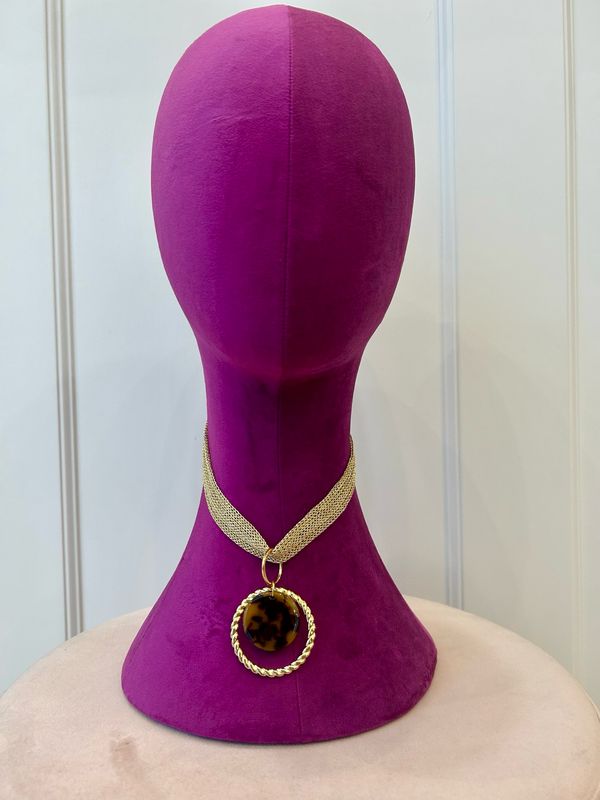 Collar acero gota de tigre