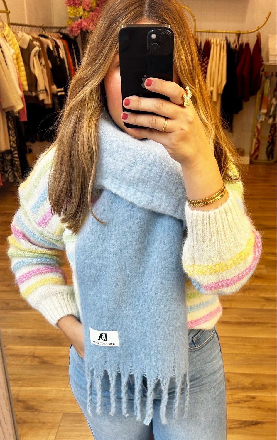 Bufanda lisa Don Algodón azul