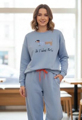 Sudadera teckel paris azul