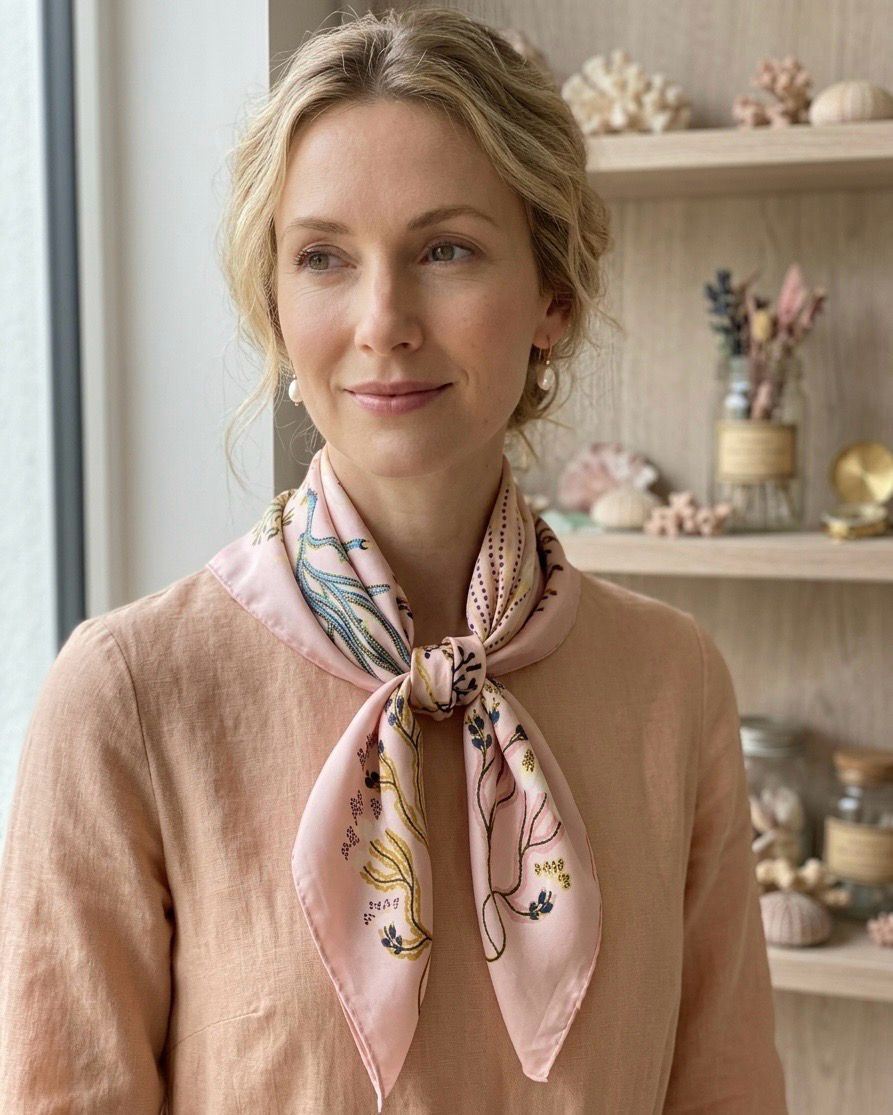 Pañuelo jardín de coral