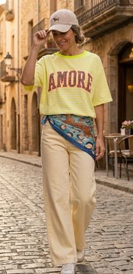 Camiseta amore flúor amarillo