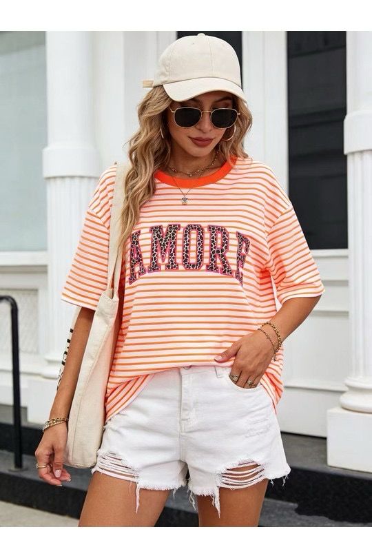 Camiseta amore flúor naranja