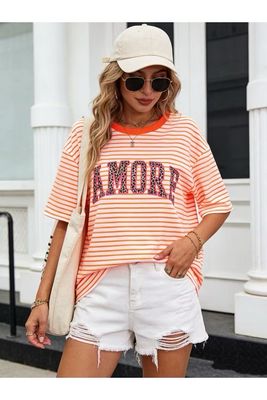 Camiseta amore flúor naranja