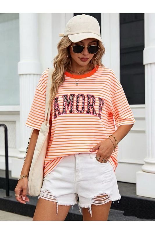 Camiseta amore flúor naranja