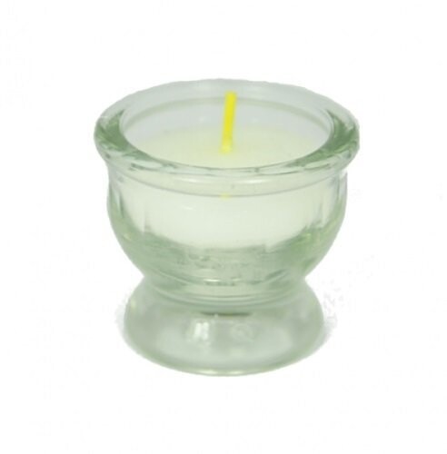 1 Stück Opferlichte aus Glas. farblos, transparent