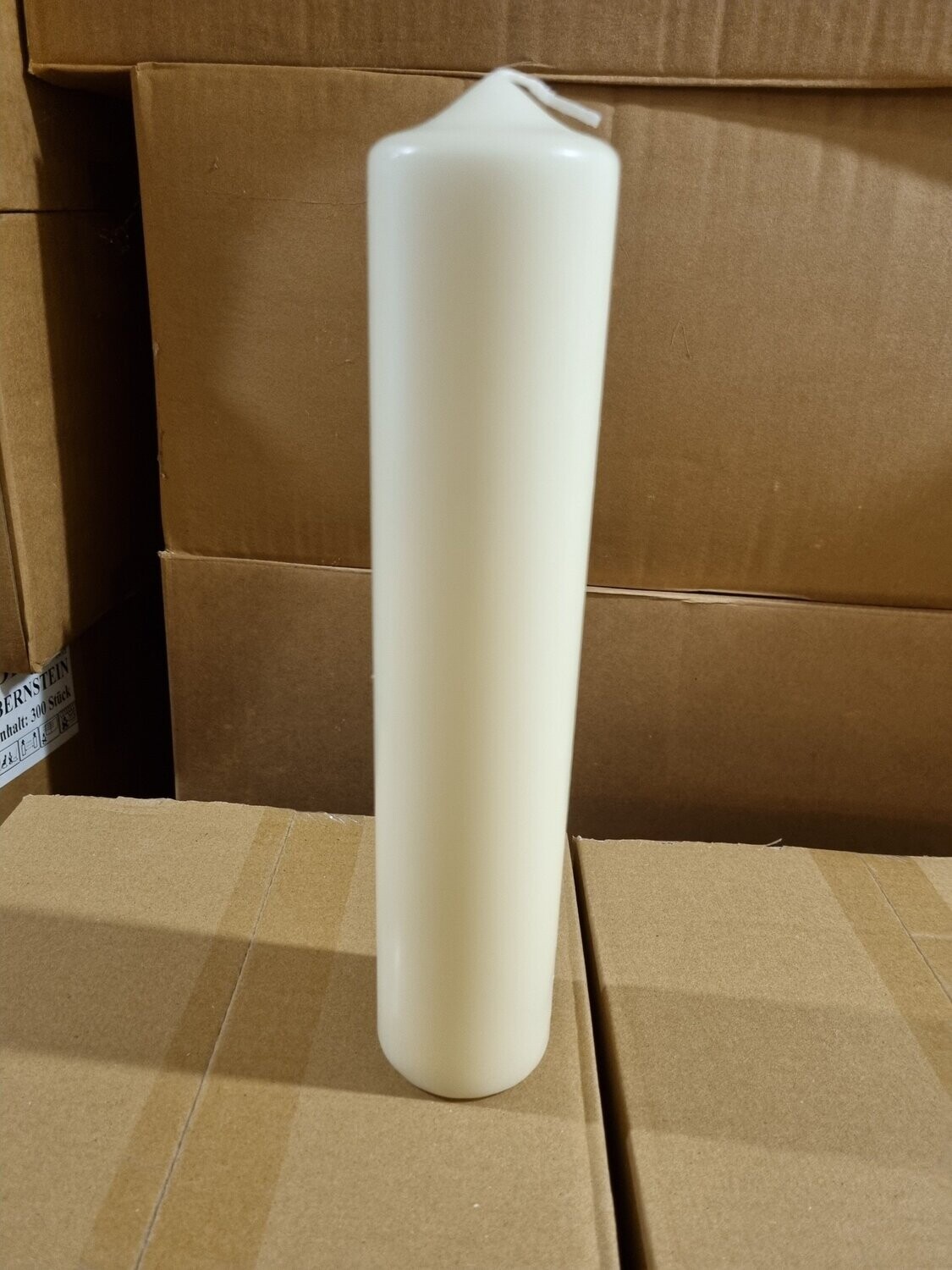3 Stück Stumpenkerzen-Größe: 300 x 60mm Farbe: elfenbein