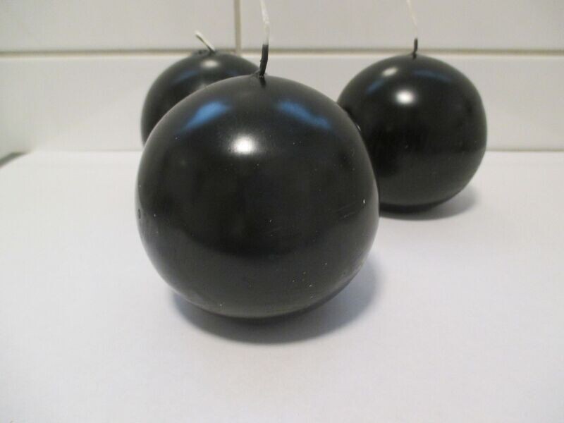 Kugelkerzen 80mm schwarz  Verpackung 6  Stück