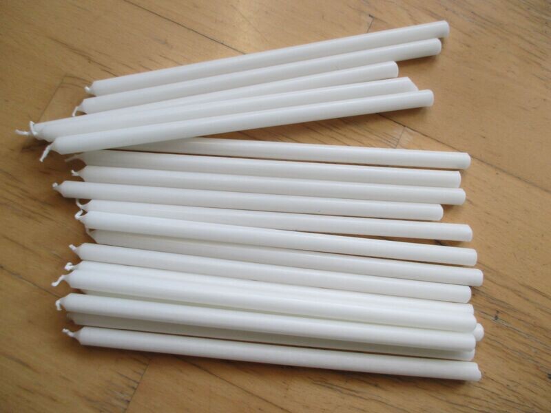 150 Stück orthodoxe Kirchenkerzen 230/10mm, Farbe: weiss