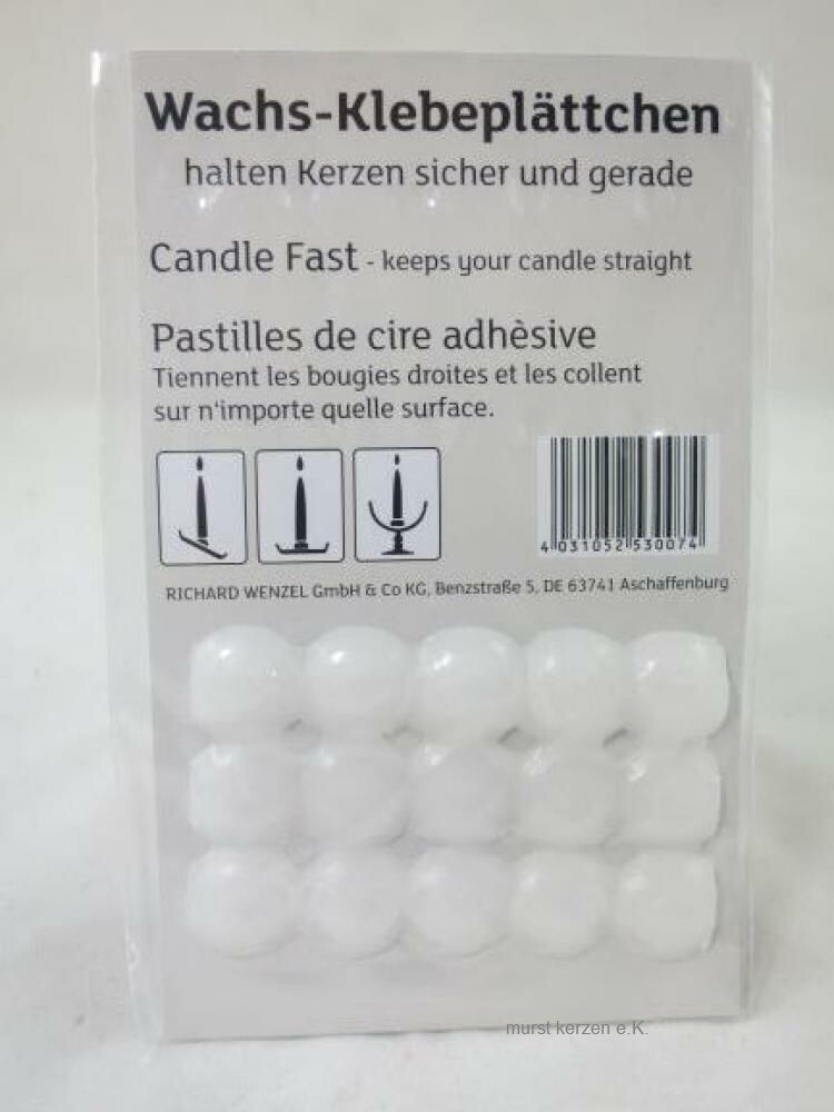 15 Klebepunkte Wachsklebeplättchen für Kerzen