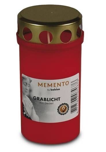 20 Stück Grablicht  Nr. 3 mit Deckel rot