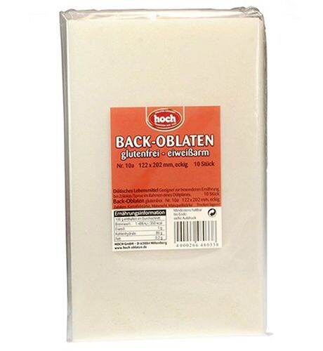 10 Stück Back-Oblaten  Glutenfrei  eckig