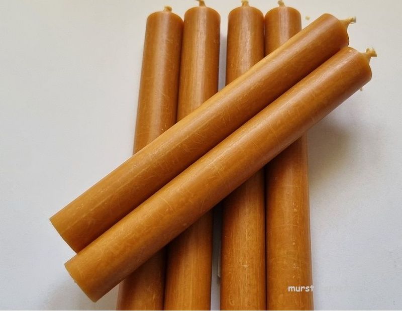 5 Stück Stabkerzen 180/22mm Farbe: Natur