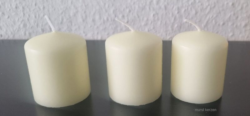 50 Stück Stumpenkerzen 60/50mm Farbe: elfenbein