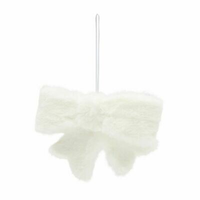 WARM WISHES BOW ORNAMENT WHITE