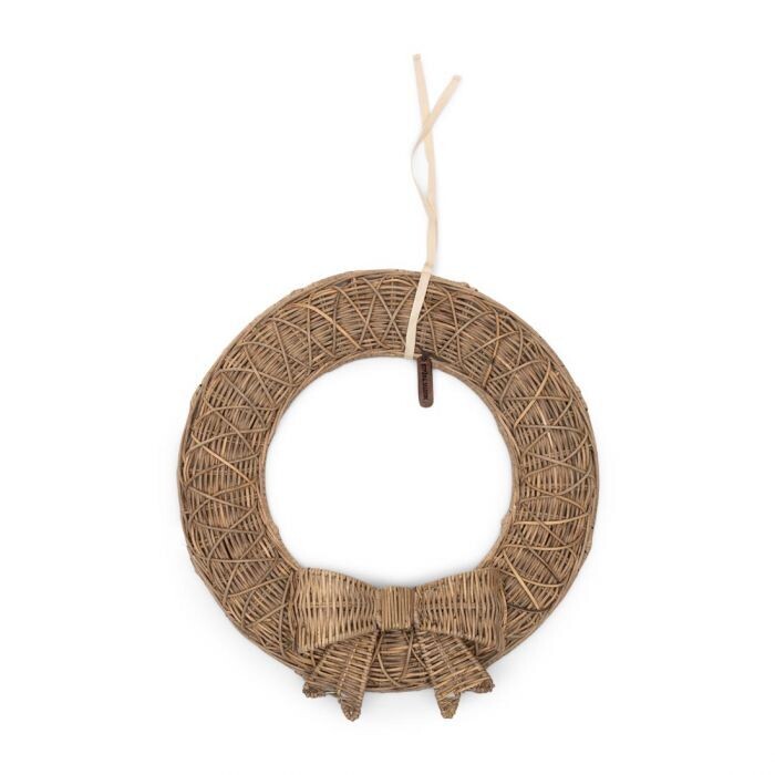 RUSTIC RATTAN JACKY BOW WREATH