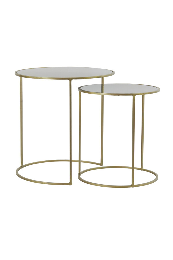 EVATO - Table d'appoint S/2 - Verre vert + fourmi bronze antique