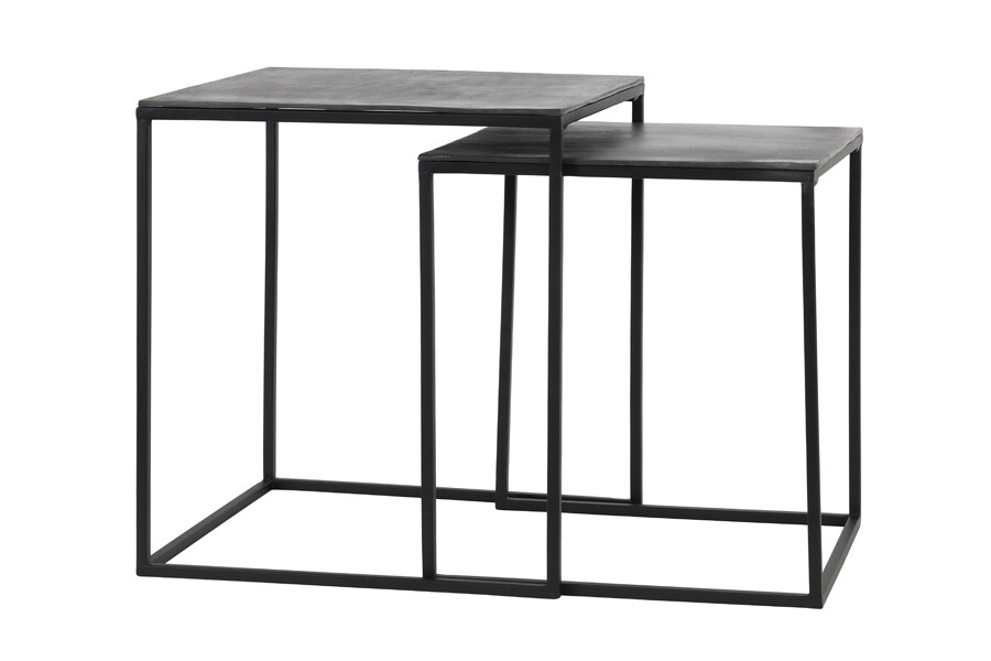 BANOS - Table d'appoint S/2 - Bronze antique - 40/40/45 + 44.5/44.5/50.5 cm