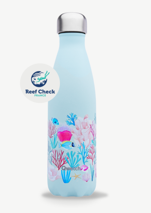 QWETCH - 500 ml - Corail - Bleu Ciel