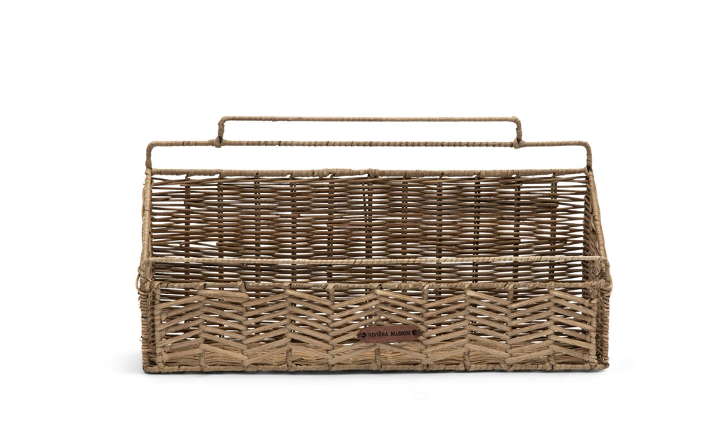RUSTIC RATTAN HERRINGBONE DESK ORGANIZER