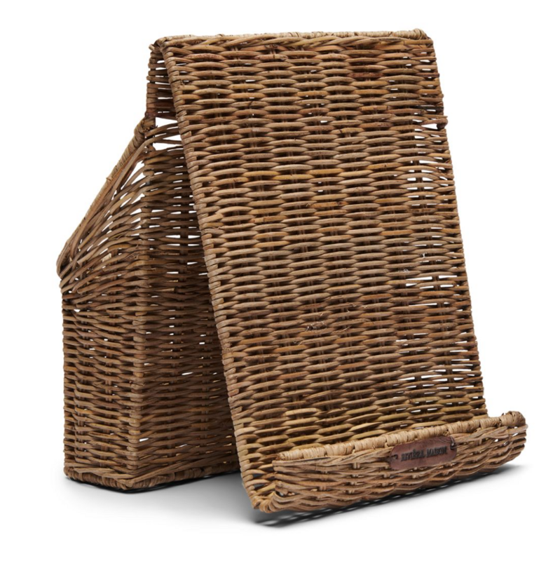 RUSTIC RATTAN COOKING &amp; SWIPING TABLET HOLDER