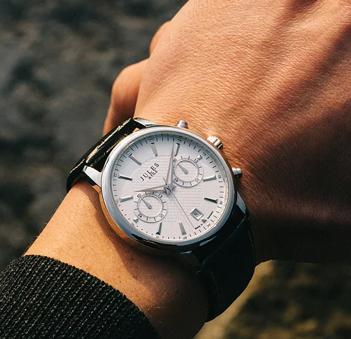 Uurwerk Jules &amp; Fils Chronograph Silver 42mm Heren