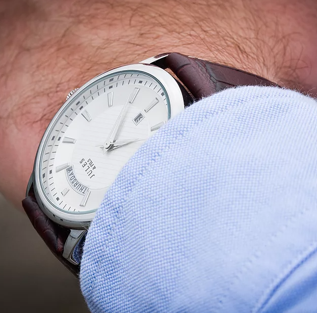Uurwerk Jules &amp; Fils Heren Day-Date 42mm Silver