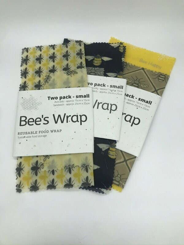 Ridgeway Bees Food Wrap - TWO PACK SMALL - Avocado (15cm) and Sandwich (25cm)