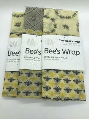 Ridgeway Bees Food Wrap - TWO PACK LARGE - Loaf (30cm) and Casserole (40cm)