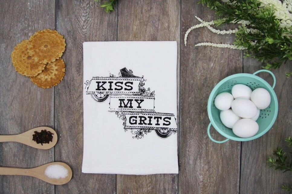 Kiss My Grits Kitchen Towel