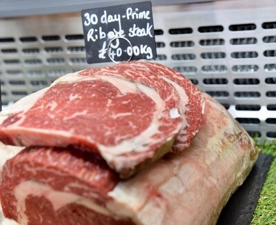 30 Day Aged Prime Ribeye Steak (£/200g)