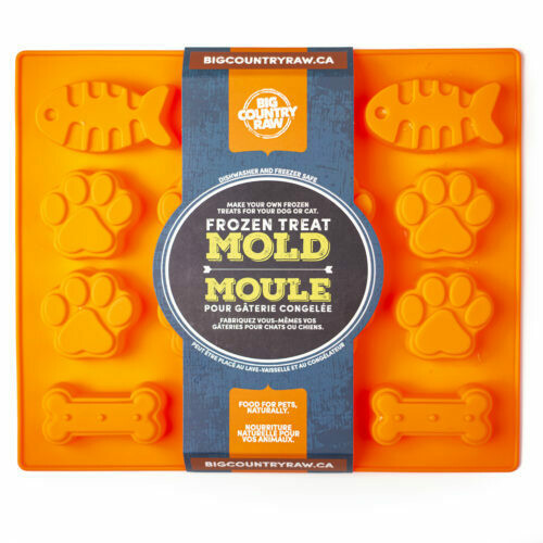 Big Country Raw Frozen Treat Mold Fish, Paw, Bone Large (Orange)