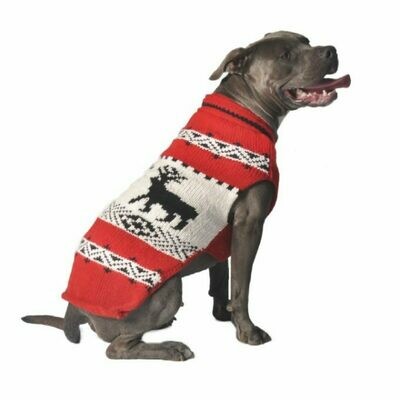 Chilly Dog Apres Ski Nordic Reindeer Red Sweater