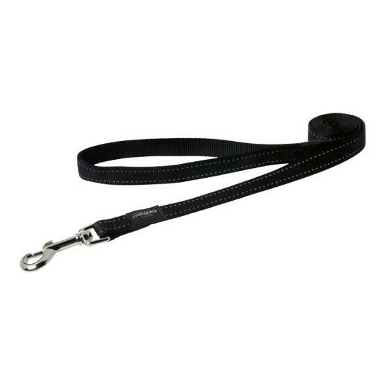 Rogz Dog Leash Utility Reflective 6', Size: M 5/8", Colour: Black