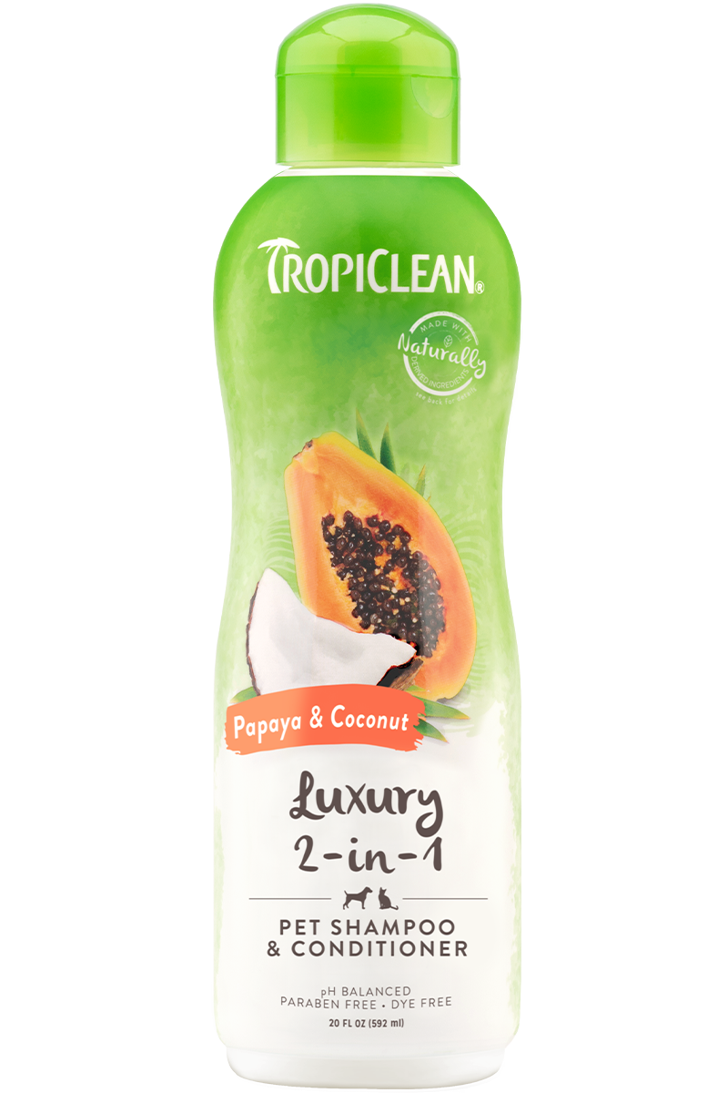 TropiClean Shampoo & Conditioner Luxury 2-in-1 Papaya Coconut 592ml