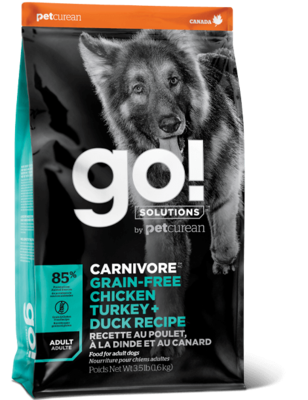 GO! Solutions Carnivore Dog Food Grain-Free Chicken, Turkey & Duck Adult
