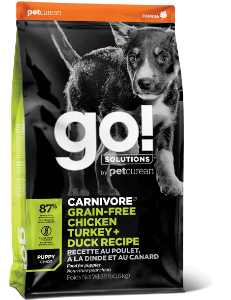 GO! Solutions Carnivore Dog Food Grain-Free Chicken, Turkey & Duck Puppy