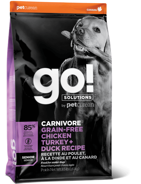 GO! Solutions Carnivore Dog Food Grain-Free Chicken, Turkey & Duck Senior
