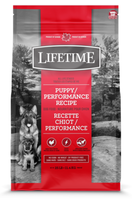 Lifetime Dog Food Puppy/Performance Chicken & Oatmeal 11.4kg