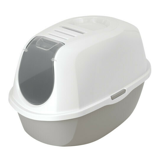 Moderna Smart Cat Covered Litter Box, Colour: Warm Grey