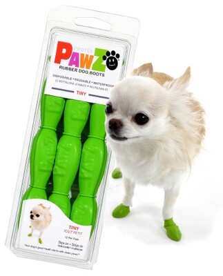 PawZ Dog Boots Coloured 12pk, Size: Tiny 1" Light Green